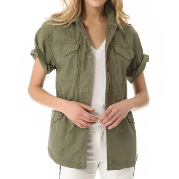Club Monaco Jackets & Blazers - Club Monaco Carol Parka Cotton Utility Jacket Drab Olive Army Green